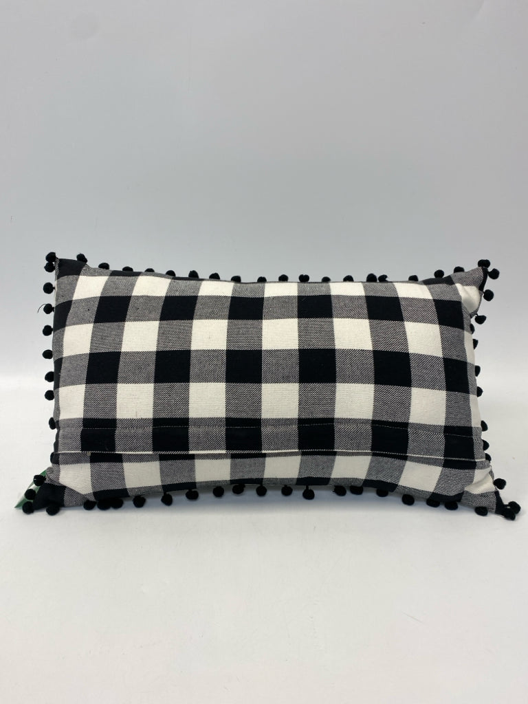 White Black Checkered Pillow