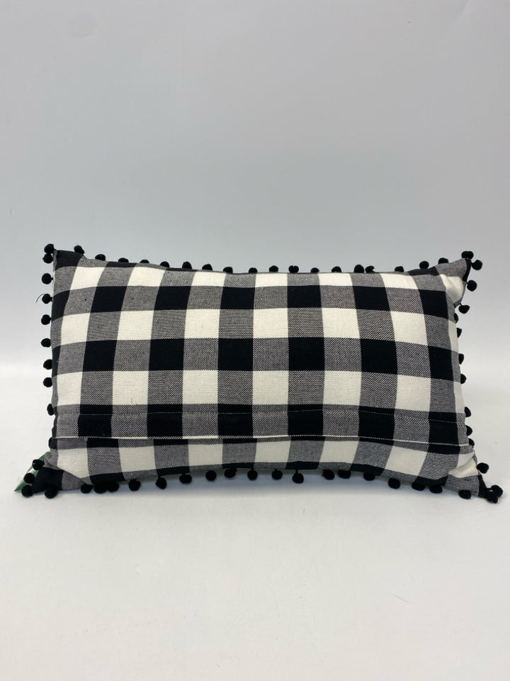 White Black Checkered Pillow