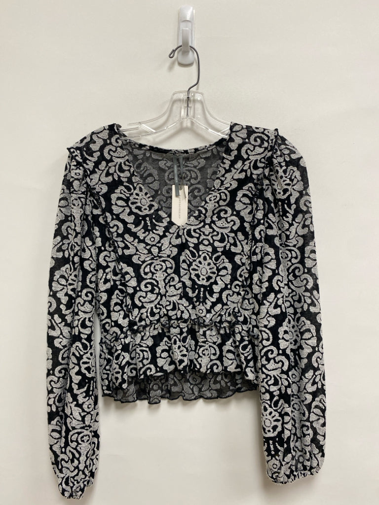NWT Anthropologie Size S Black White Texture Damask Ladies Top
