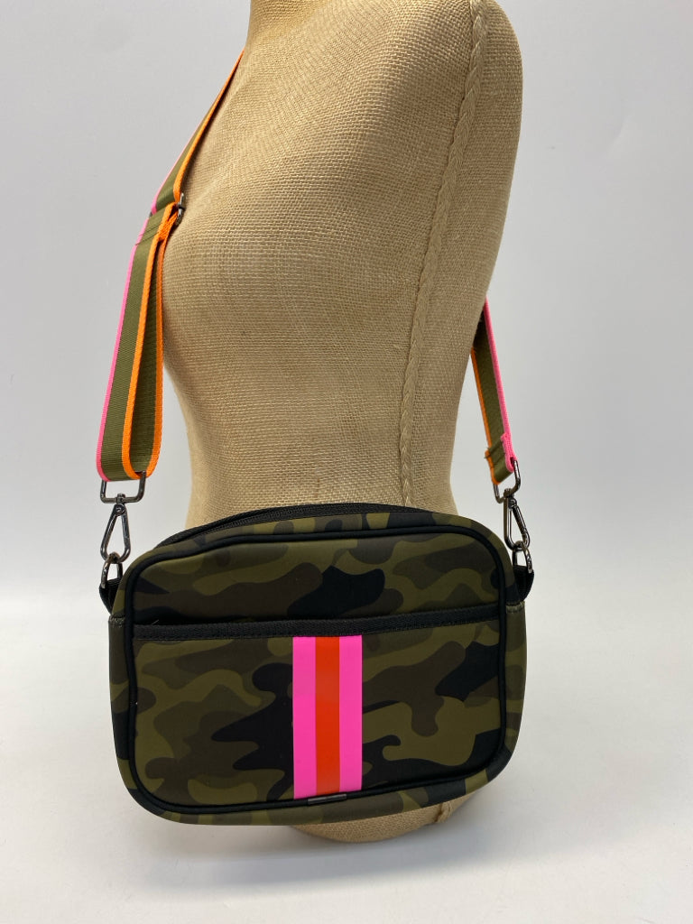 Haute Shore Green/Black Pink/Orange Camouflage Crossbody