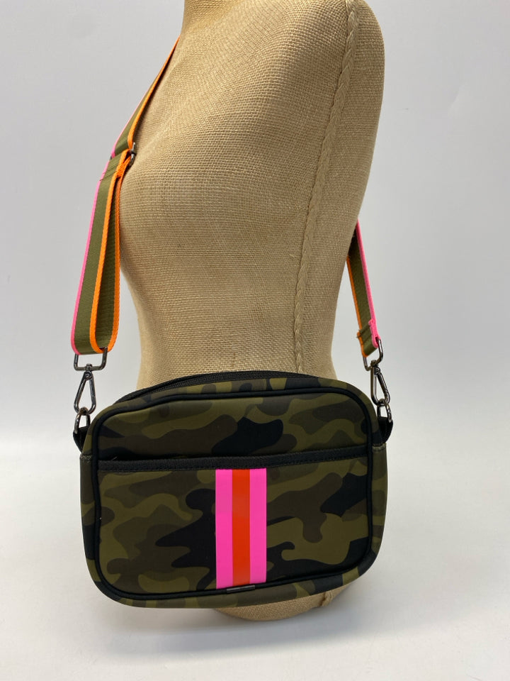 Haute Shore Green/Black Pink/Orange Camouflage Crossbody