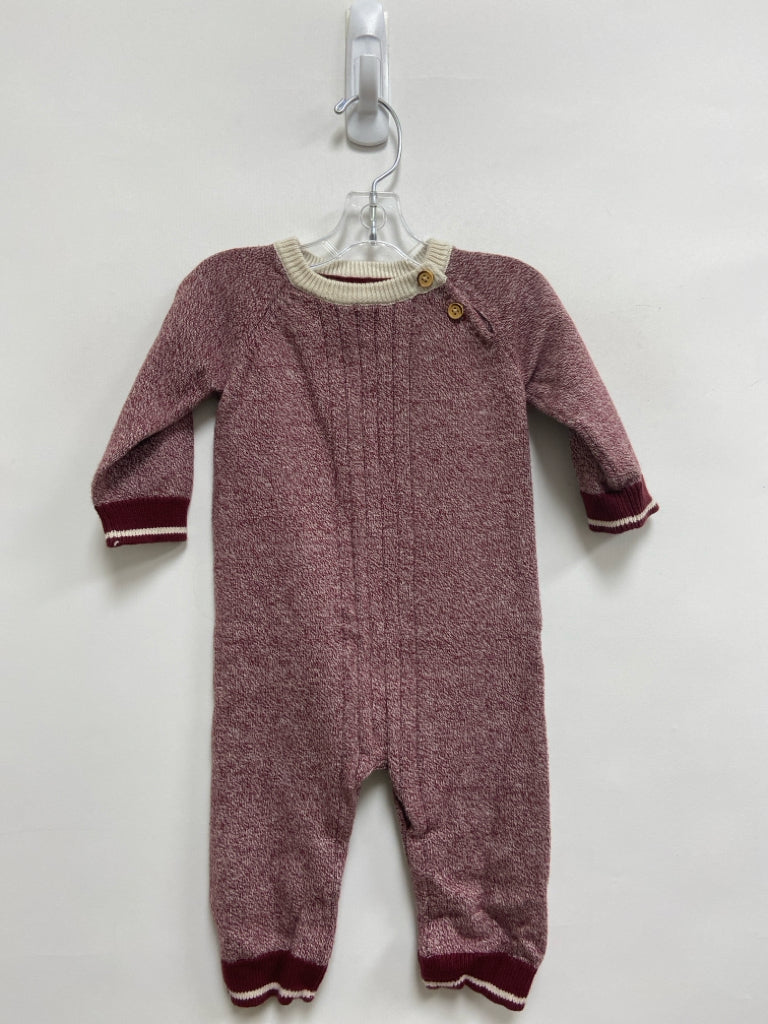 Cat &amp; Jack SIZE 3-6M Burg/Cream Mottled Knit Boy&
