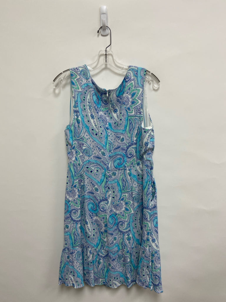 NWT Cynthia Rowley Size 12 Blue/White Navy/Aqua Paisley Sleeveless Ladies Dress