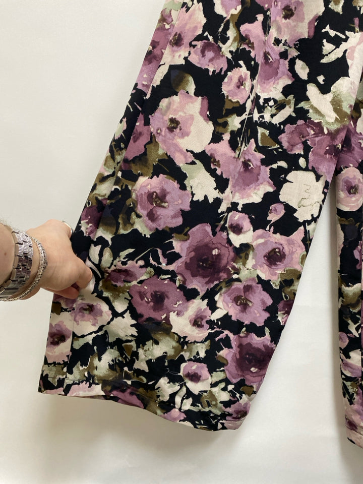 Lily Rose  SIZE  XXL Black/Cream Lavender/Green Floral Plus Size Jumpsuit