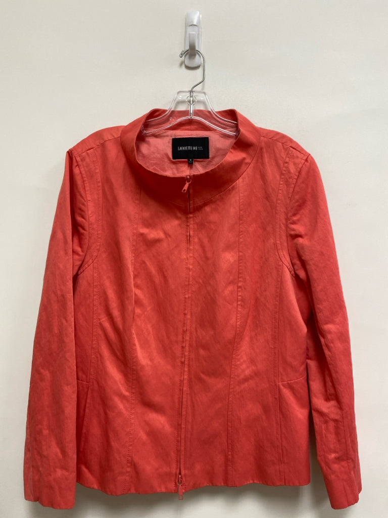 LAFAYETTE 148 Size 18 Coral Texture Zip Down Plus Size Jacket