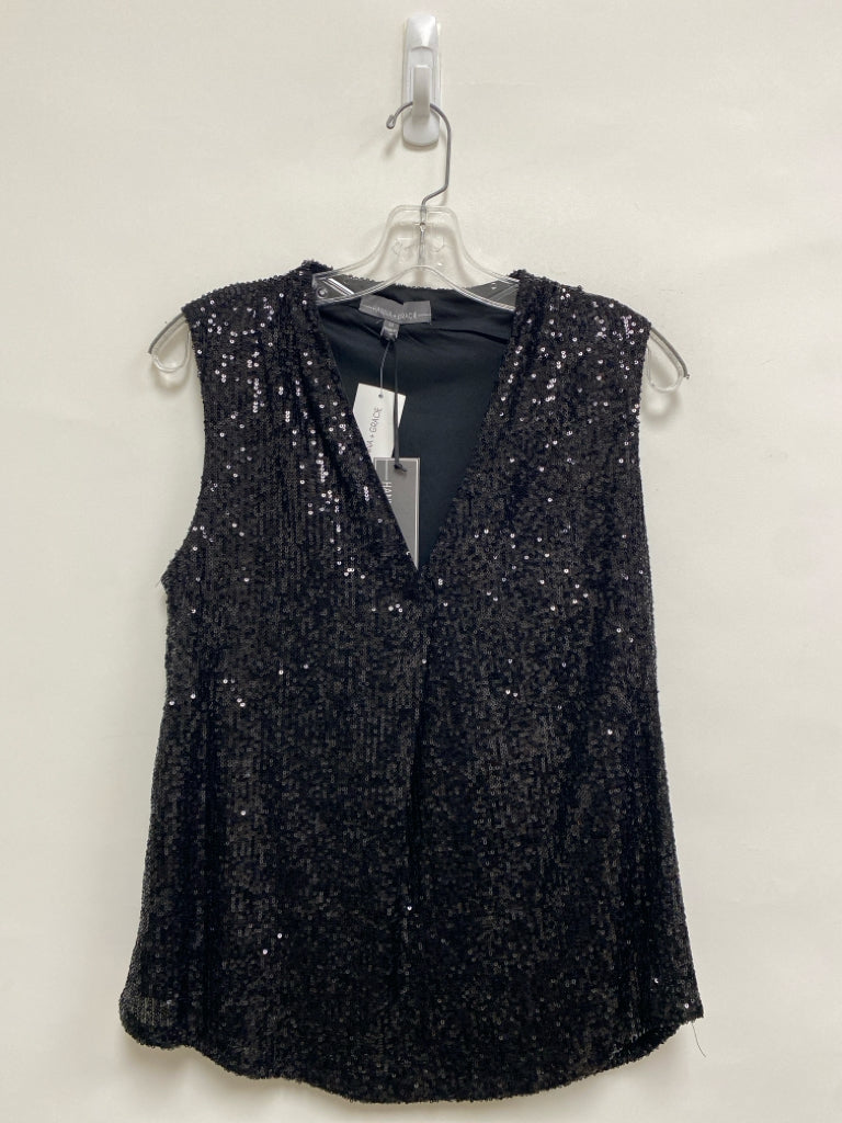 NWT Size M Black Sequins Sleeveless Ladies Top