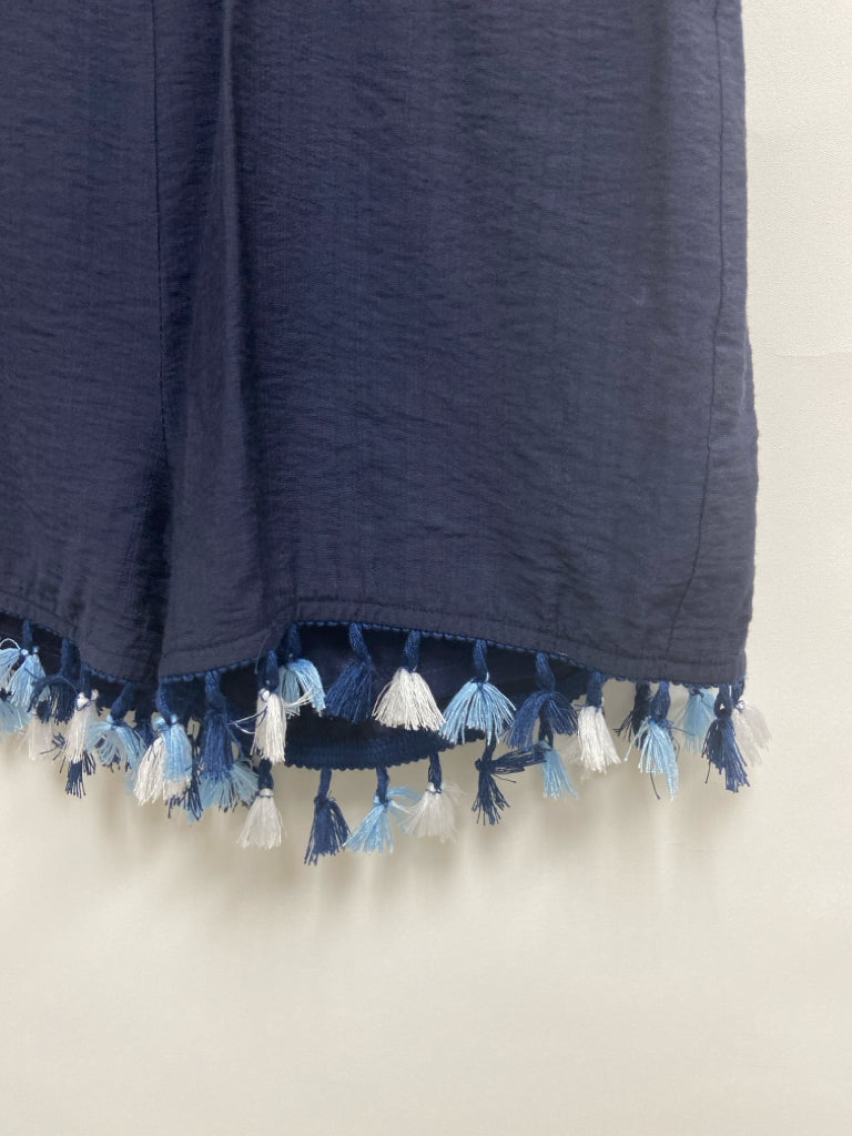 THML Size S Navy Tassels Sleeveless Ladies Romper