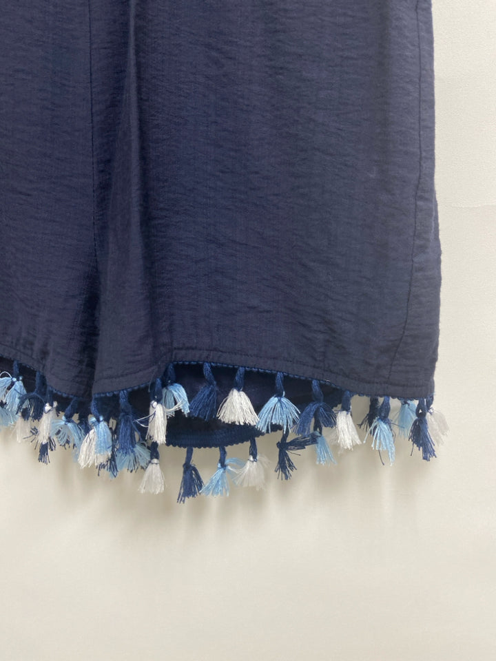 THML Size S Navy Tassels Sleeveless Ladies Romper