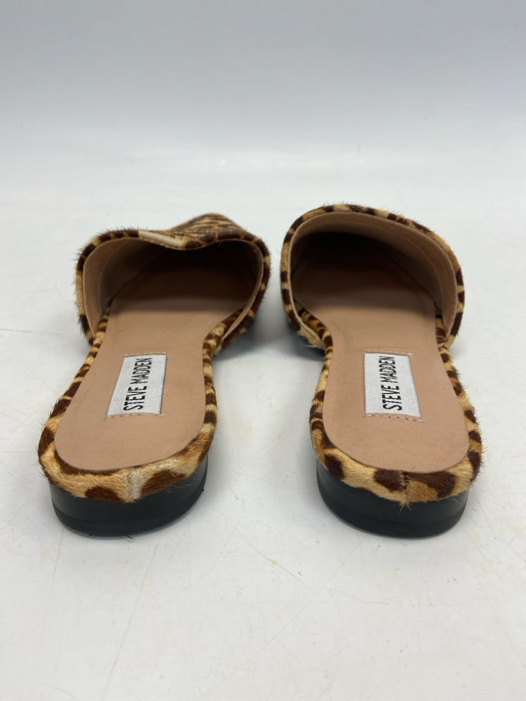 Steve Madden  Size 6.5 Brown Tan Animal Print Fur Flats