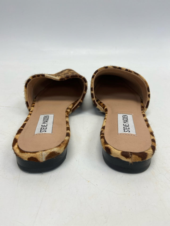 Steve Madden  Size 6.5 Brown Tan Animal Print Fur Flats