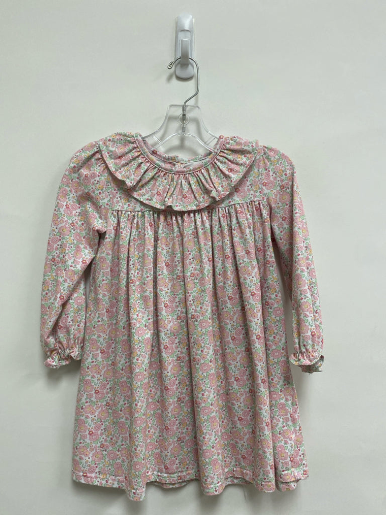 SIZE 5 White Pink/Green Floral Long Sleeve Girl&