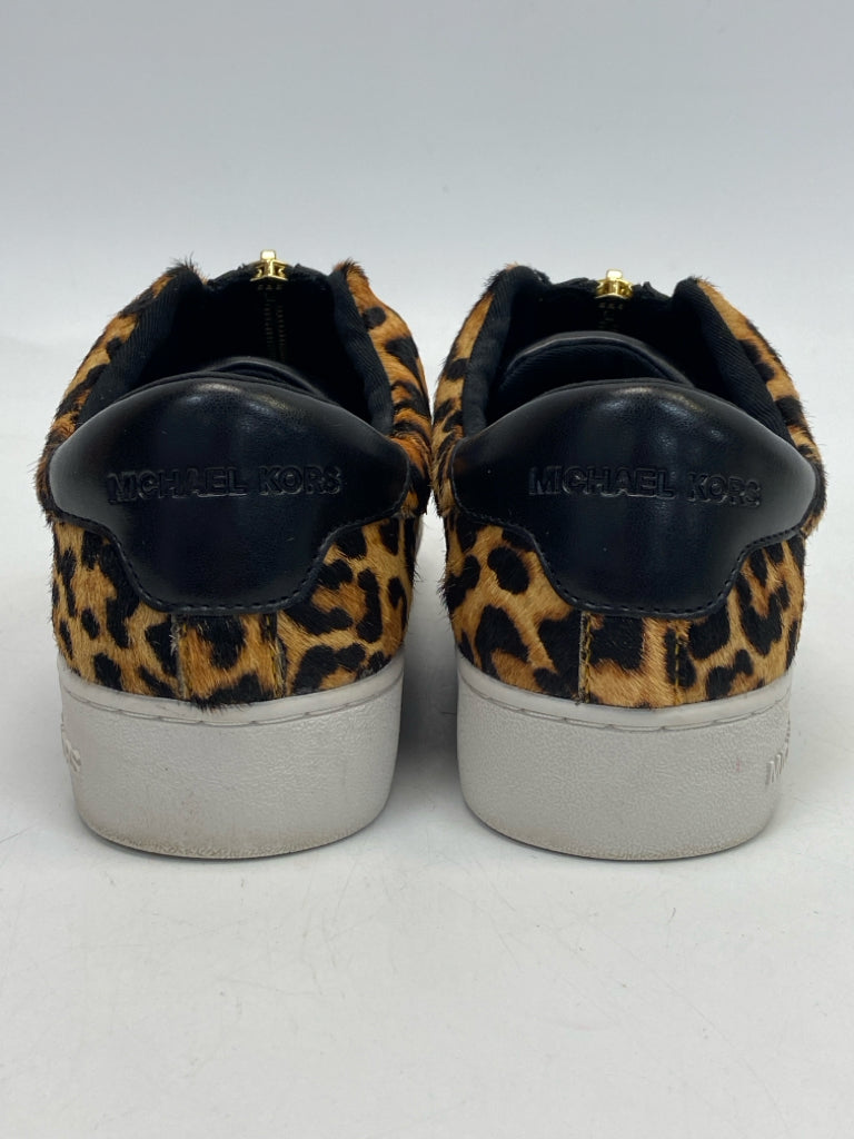Michael Kors  Size 7.5 Brown Black Animals Faux Fur Sneakers