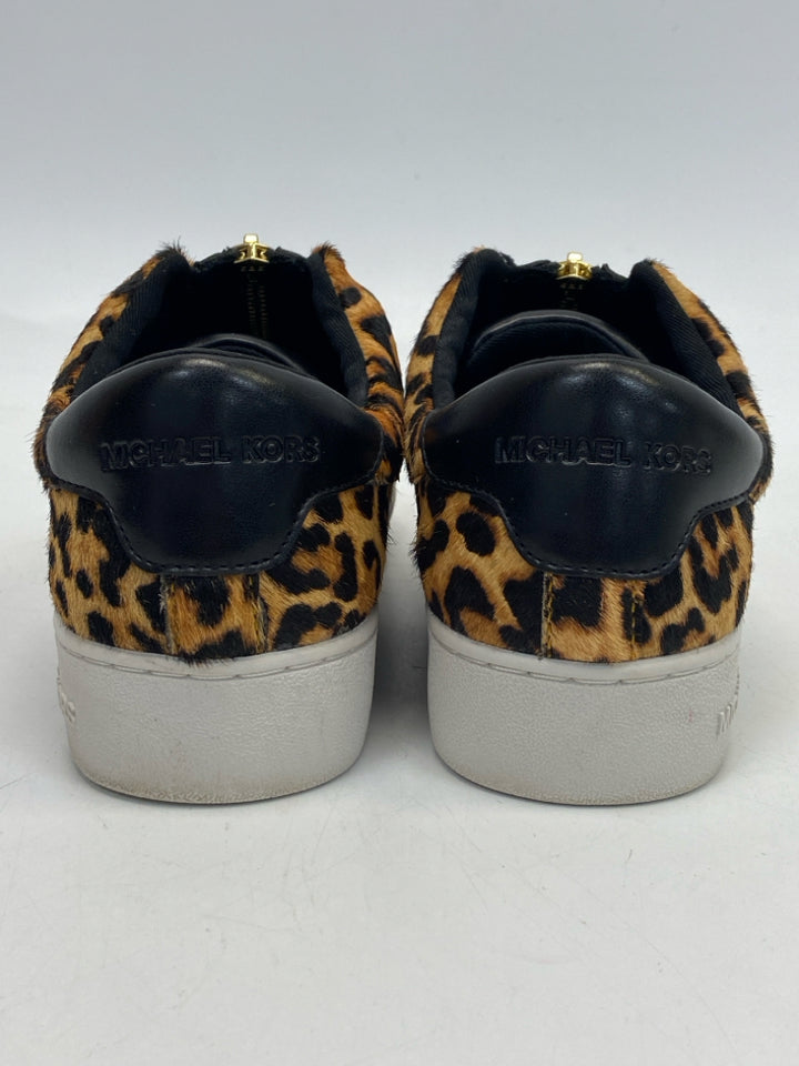 Michael Kors  Size 7.5 Brown Black Animals Faux Fur Sneakers