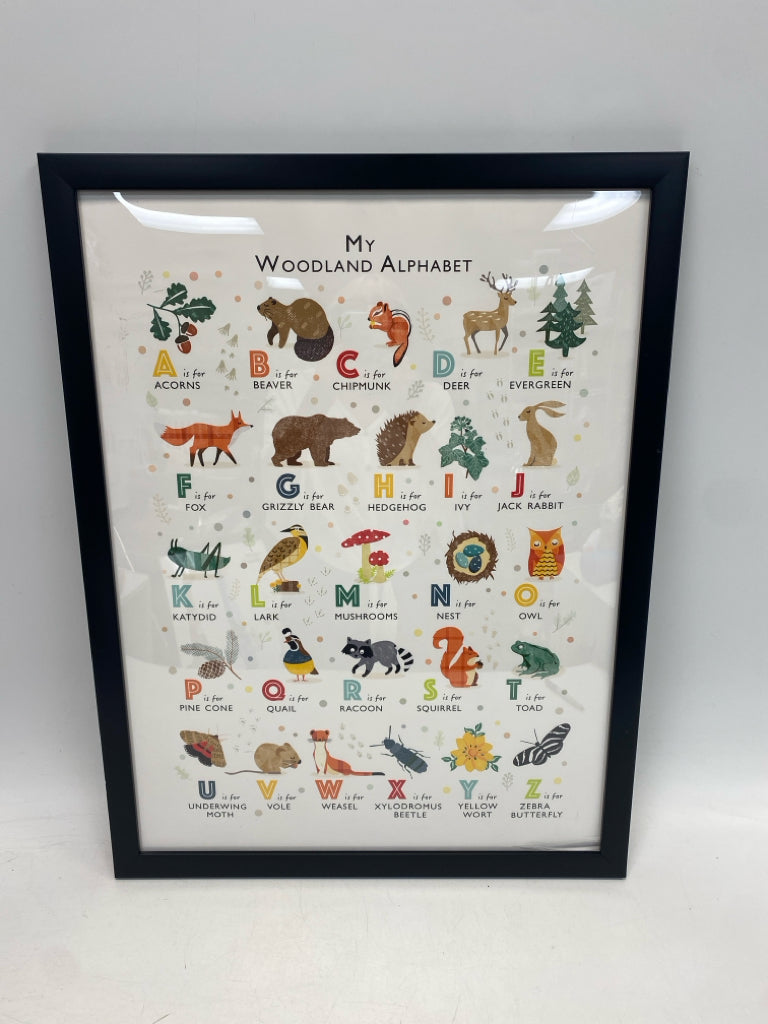 Brown Green/Multi Animals Kids Framed Art