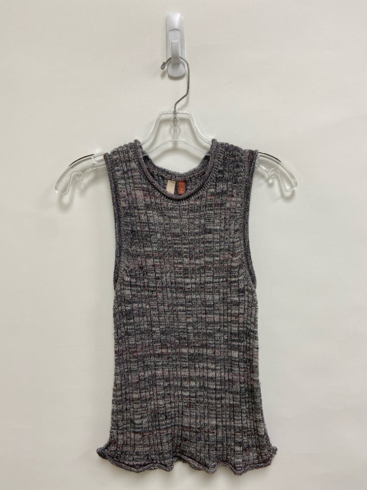 Pilcro Size M Black/White Fuchsia Mottled Sleeveless Ladies Sweater