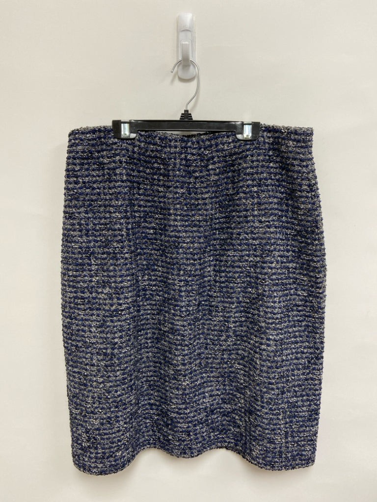 ST. JOHN Size L Gray/Navy Woven Ladies Skirt