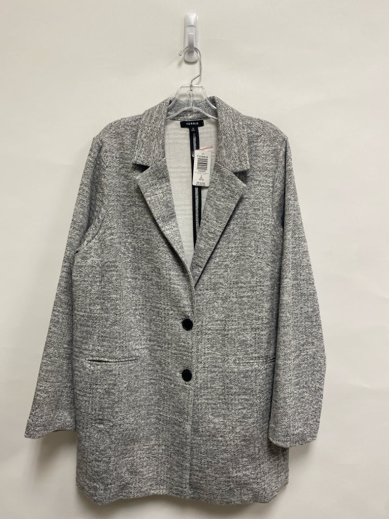 NWT Torrid Size 2X Gray Charcoal Mottled Button Up Plus Size Jacket