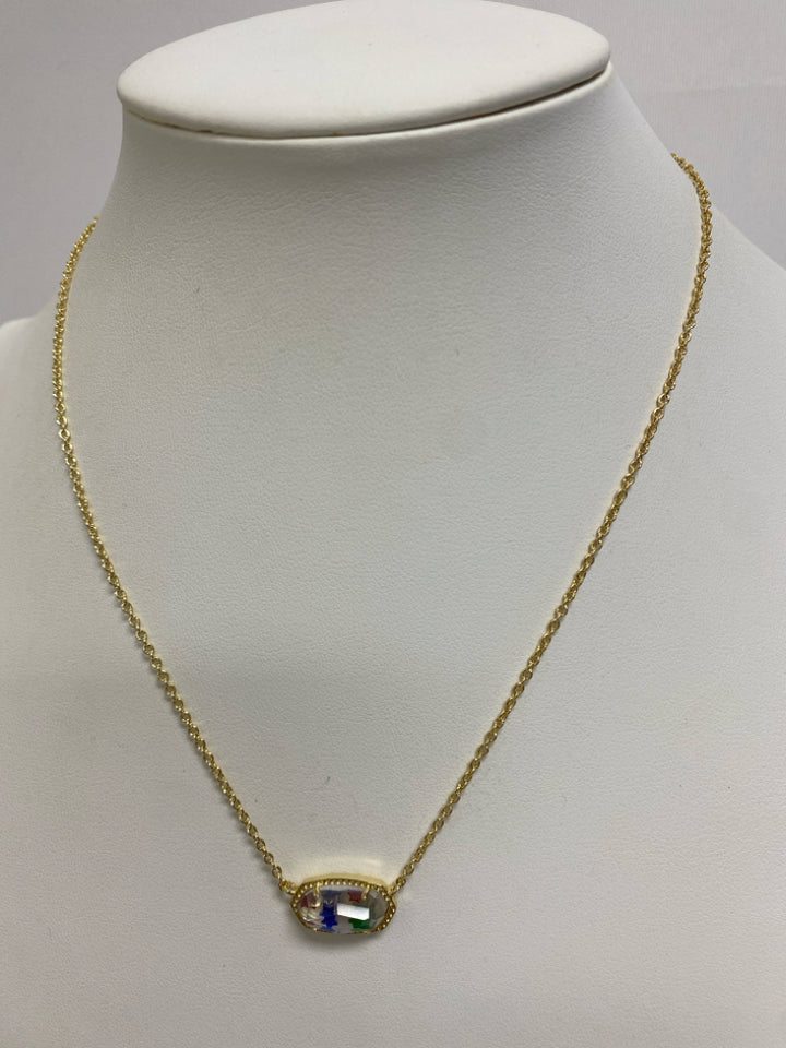 NEW/PKG Kendra Scott Gold Color Red/White/Blue Star(s) Necklace