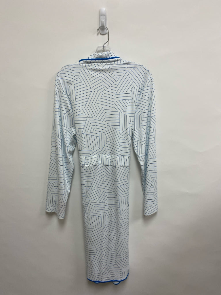 Size M White Blue Stripes Ladies Robe