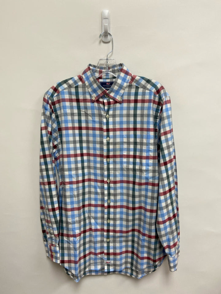 Vineyard Vines Size M White/Blue Red/Green Checkered Men&
