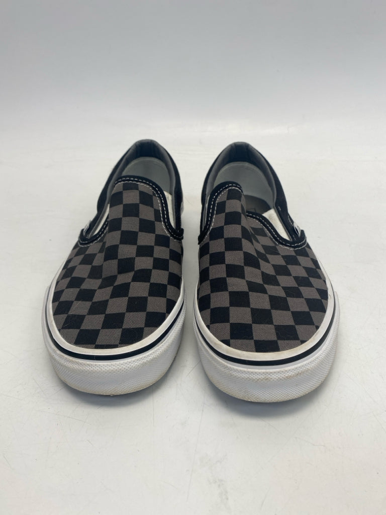 Vans US Shoe Size 8 Dark Gray Black Checkered Sneakers