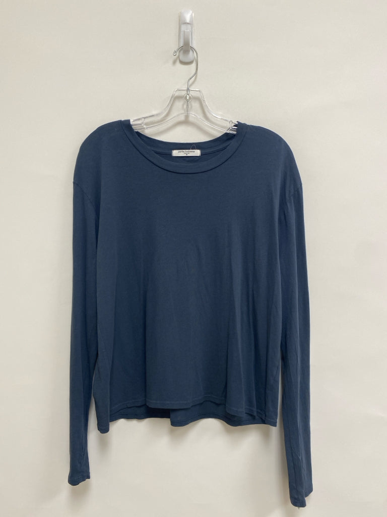 perfectwhitetee Size M Navy Long Sleeve Tee Ladies Top
