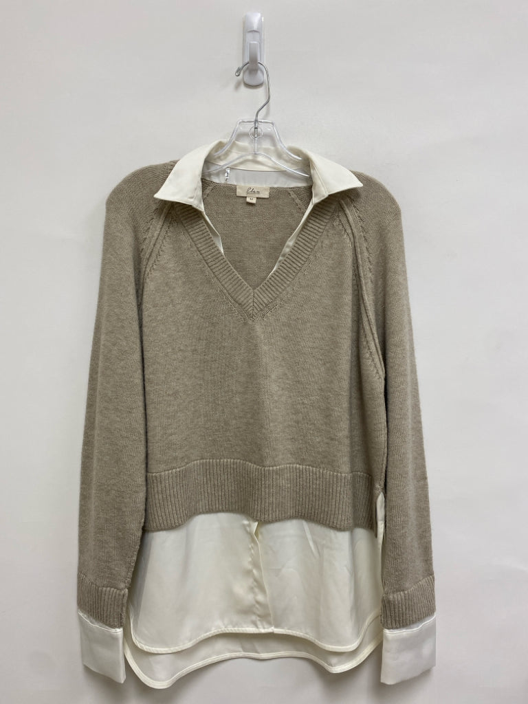 ELAN Size M Beige Cream Overlay Ladies Sweater