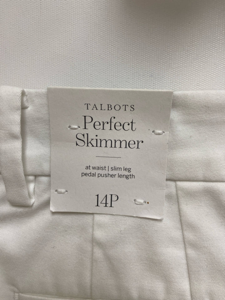 NWT Talbots Size 14P White Cropped Petite Pants