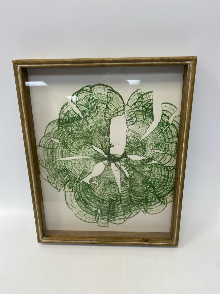 Green White Framed Art