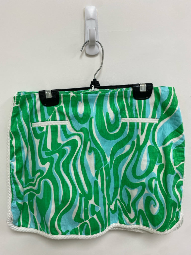 LILLY PULITZER Size 0 Green/White Powder Blue Swirl Ladies Skort