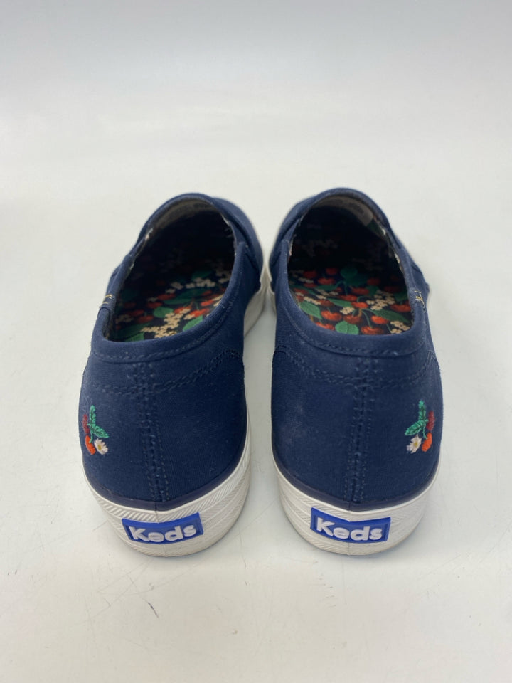 Keds  Size 6.5 Navy Red/Green Cherry(ies) Canvas Sneakers