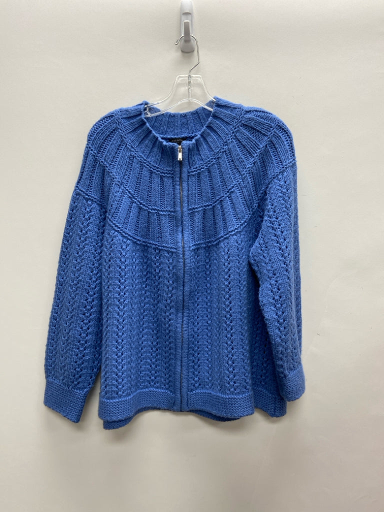 Talbots Size XLP Blue Zip Down Petite Sweater