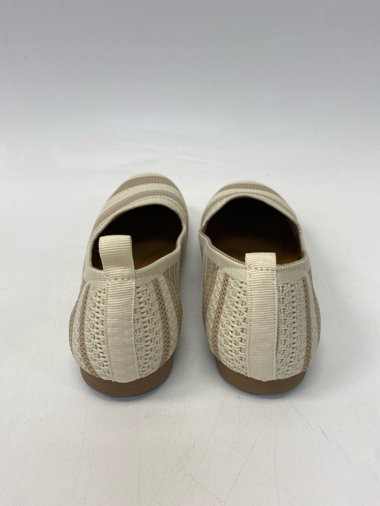 Style &amp; Co.  Size 9 Cream Brown Stripe(s) Knit Flats