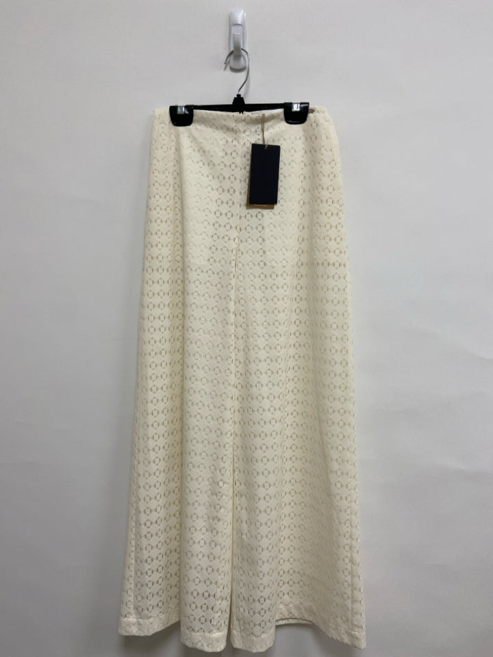 NWT Hugo Boss Size 0 Ivory Cut-Out Wide Leg Ladies Pants