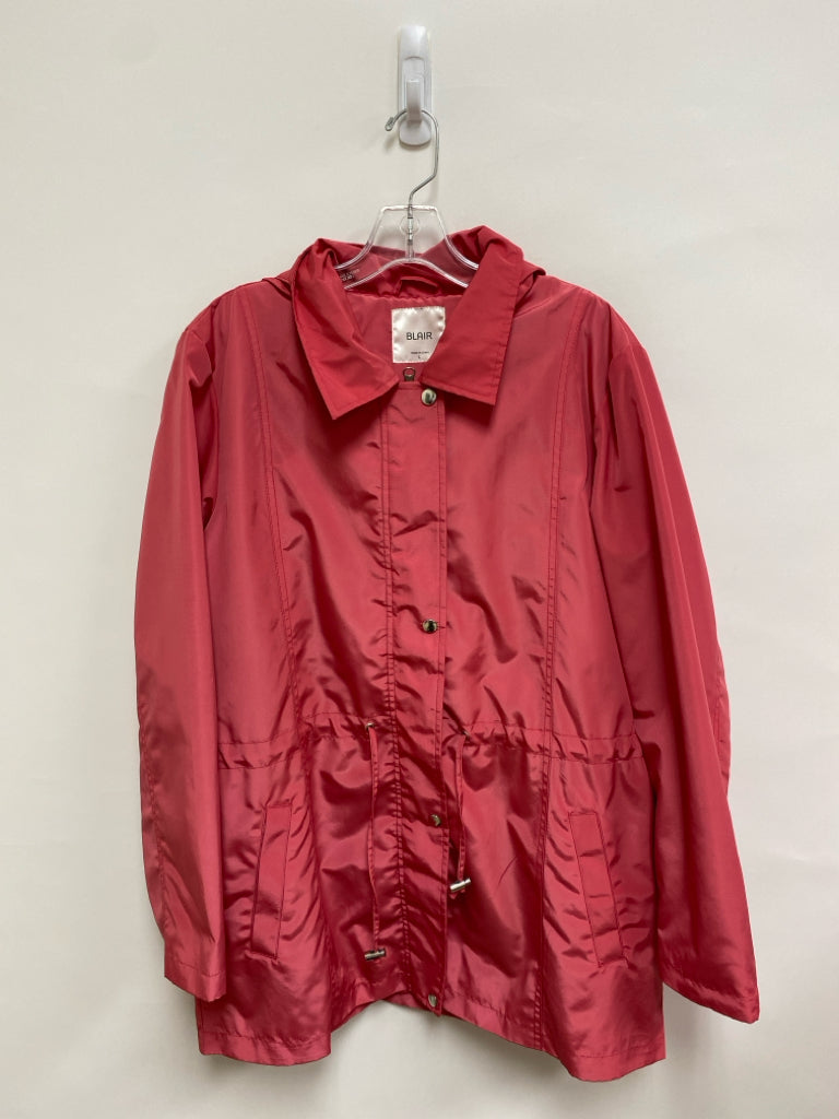 BLAIR Size L Pink Hooded Ladies Rain Coat