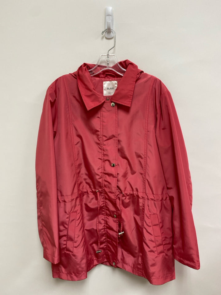 BLAIR Size L Pink Hooded Ladies Rain Coat