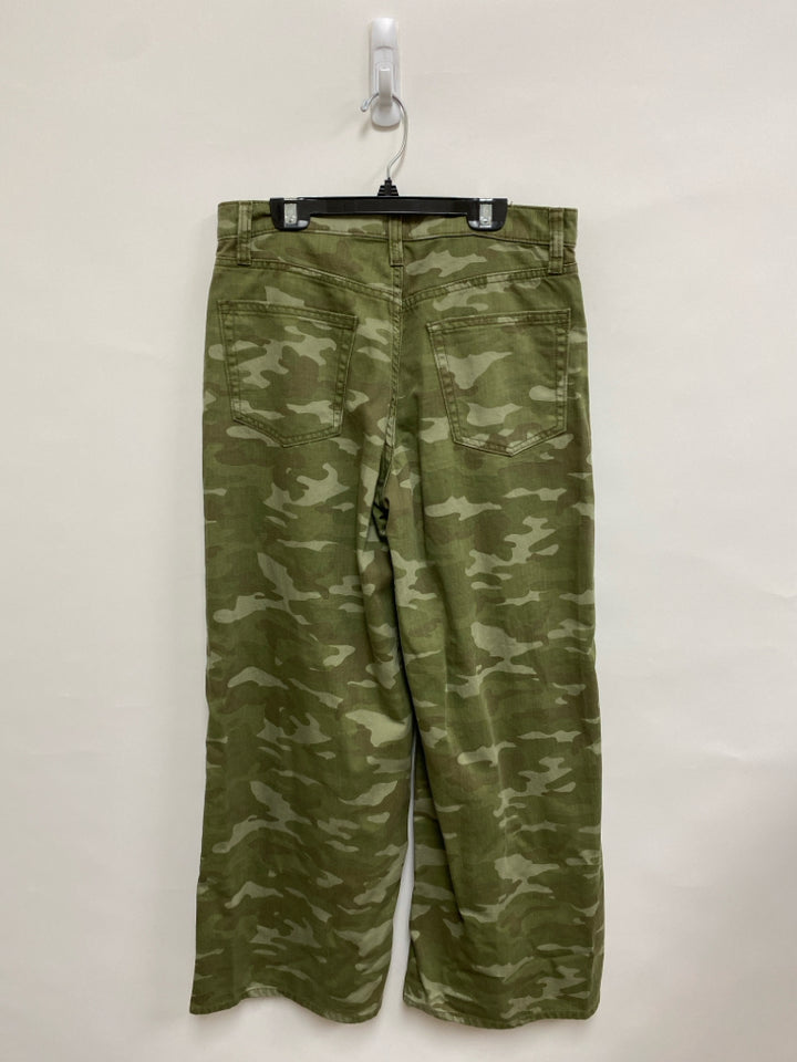 Gap Size 2S Olive Green Sage Camouflage Wide Leg Ladies Jeans