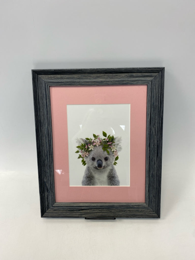 Gray/Pink White Kids Framed Art