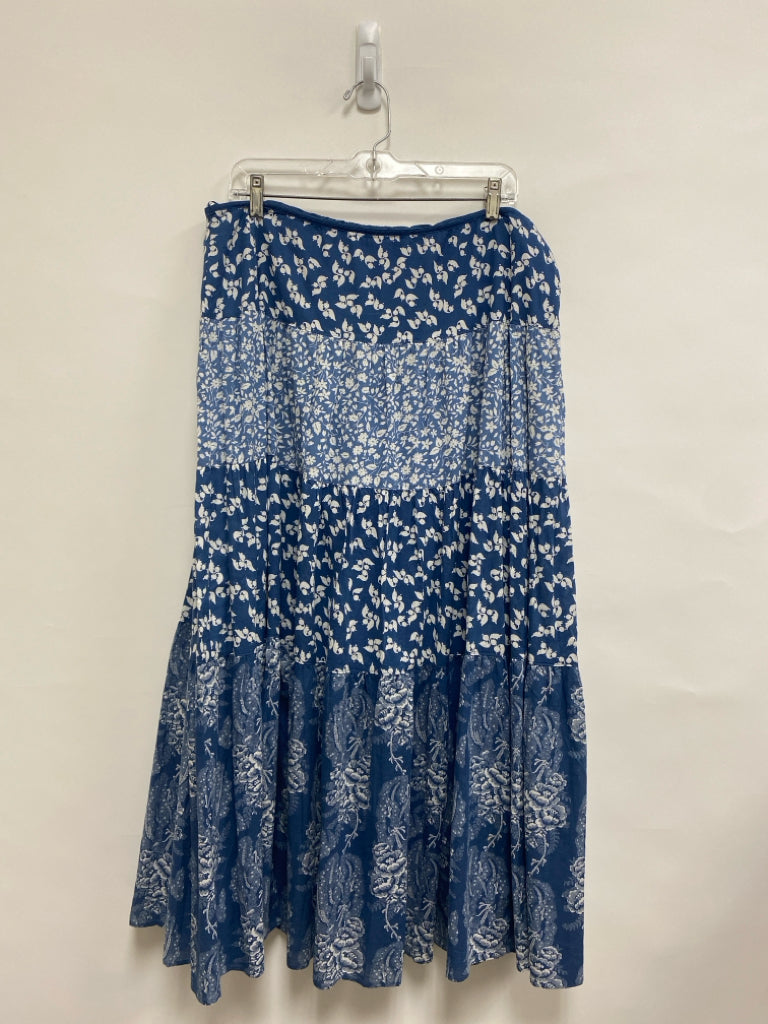 NWT Lauren Ralph Lauren  SIZE  16 Blue White Assorted Print Plus Size Skirt