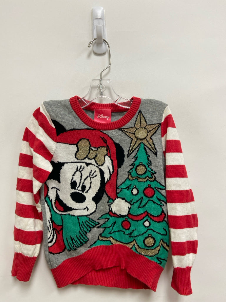 Disney SIZE 4/5 Gray White/Red Stripe Girl&