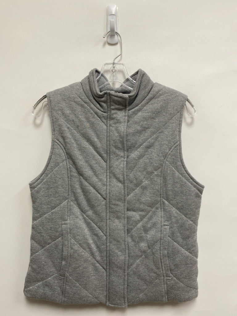 Jones New York Size S Gray Silver Sparkle Zip Down Ladies Vest