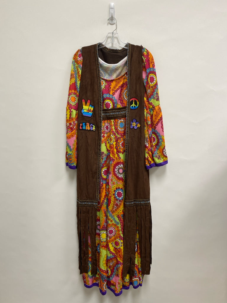 Brown Multi Color Flowers Halloween