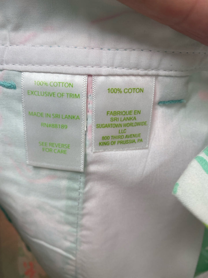 LILLY PULITZER Size 8 Seafoam/White Coral/Pink Floral Ladies Shorts