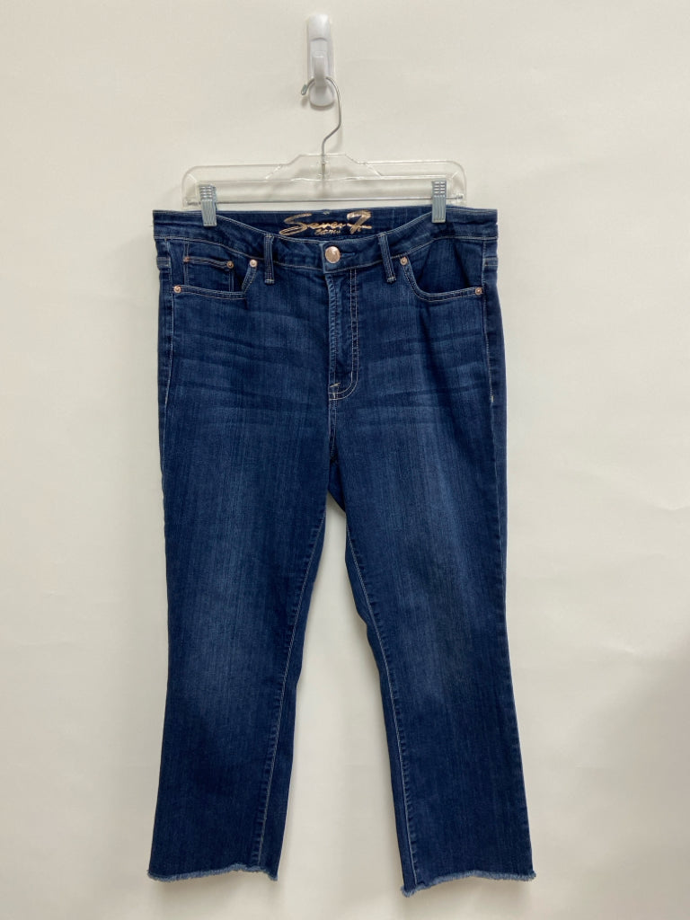 Seven 7 Size 12 Blue Denim Fringe Ladies Jeans