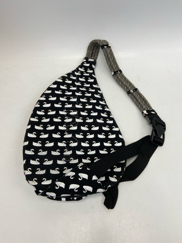 Kavu Black White Swan(s) Handbag