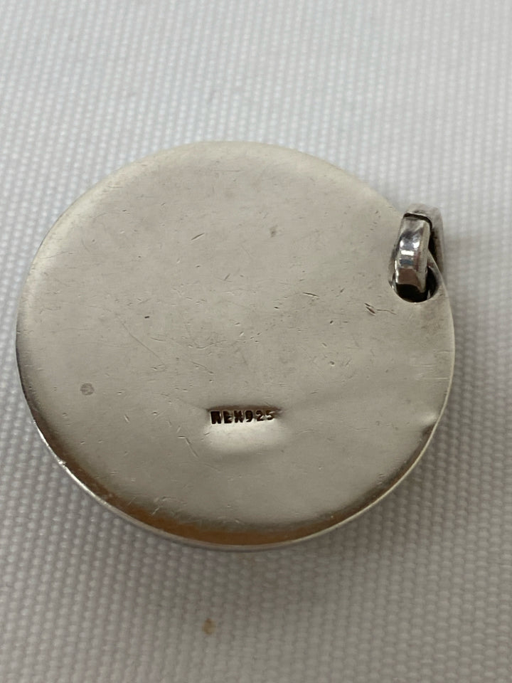 Silver Black Circles Pendant