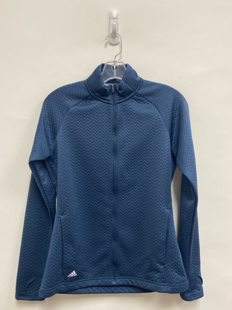 Adidas Size S Navy Zig Zag Zip Down Athletic Jacket