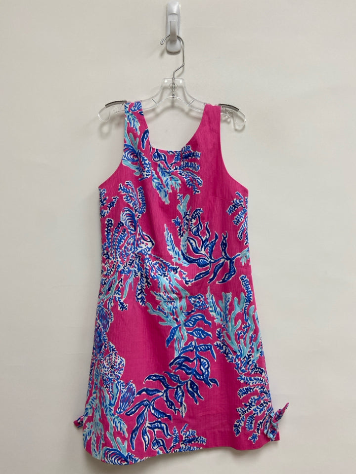 LILLY PULITZER SIZE 12 Fuchsia/White Navy/Blue Sea Life Sleeveless Girl&