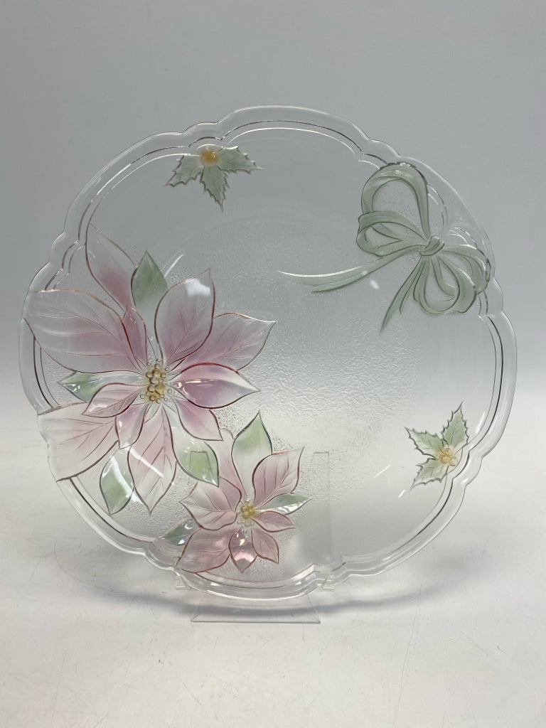 Clear Pink Poinsettia Christmas
