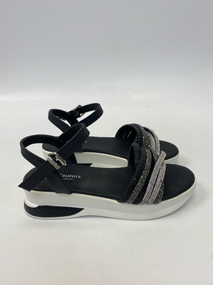 Juicy Couture  Size 8 Black Rhinestone(s) Sandals